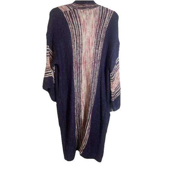 EASEL Long CARDIGAN SWEATER Duster Purple Pink Knit M/L - Picture 7 of 7